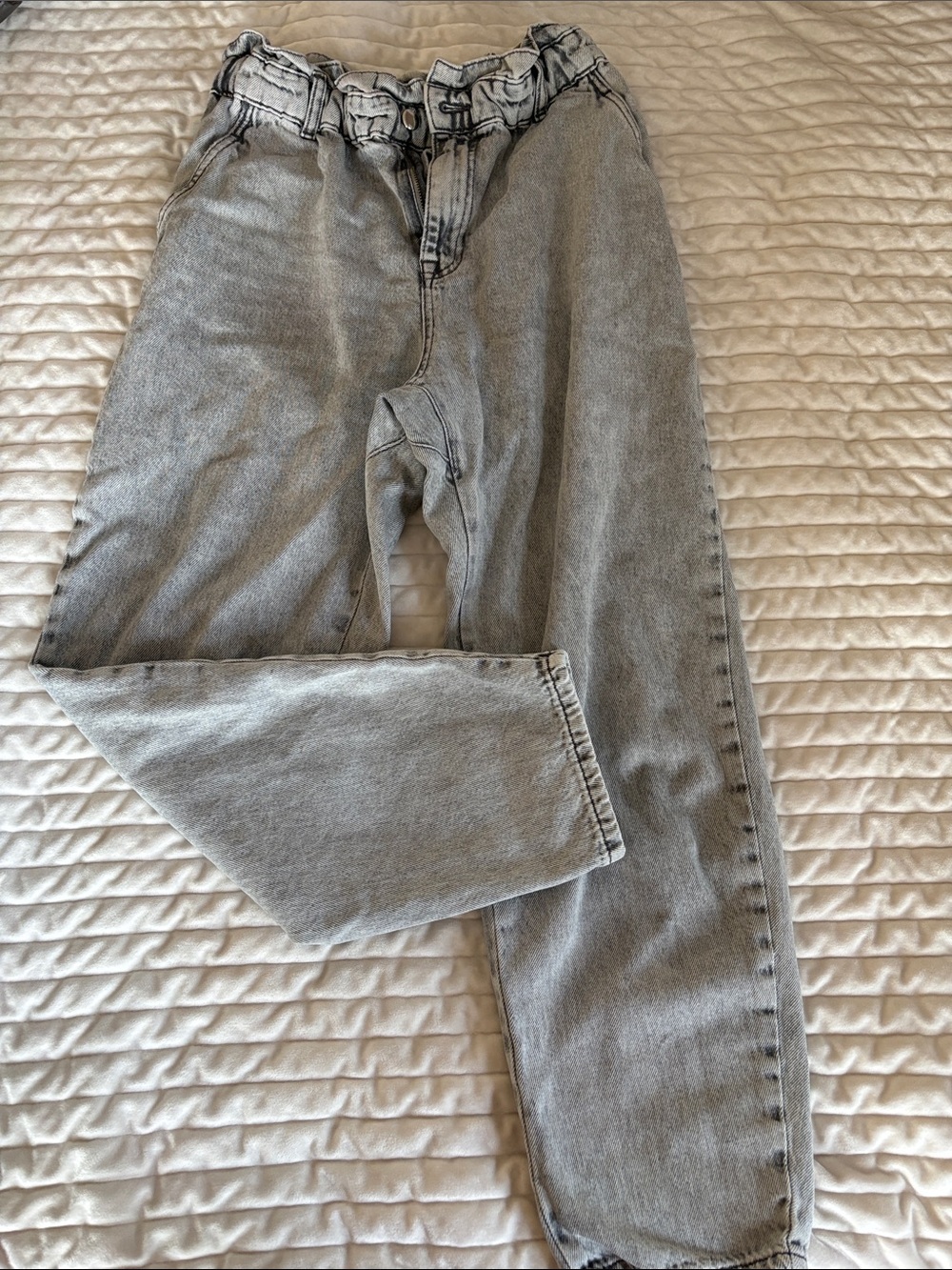 Zara high-Waisted Paperbag grey Jeans